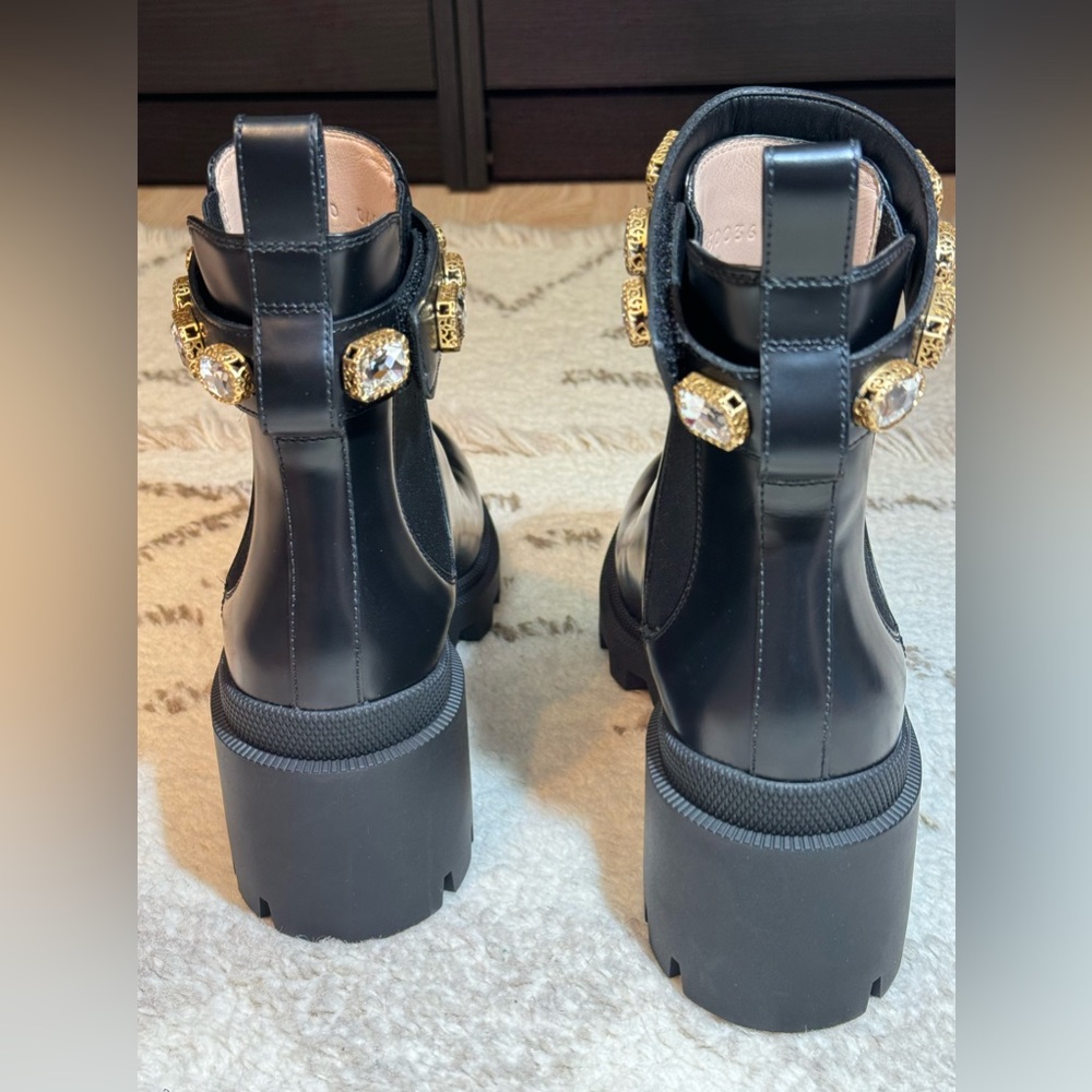Gucci Trip Embellished Block Heel Chelsea Boots - Picture 13 of 15